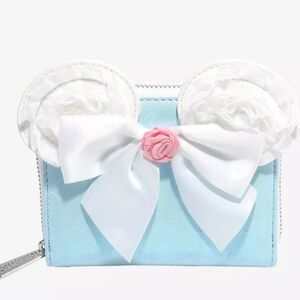 NWT Loungefly Disney Minnie Mouse Bow Ears Small Zip Wallet - BoxLunch Exclusive